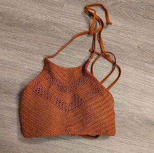 Xhilaration Terracotta Crochet Crop Top